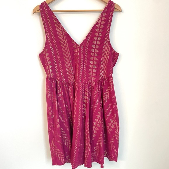 Shyanne Raspberry Boho Dress M Metallic Tassel Tie Valentine Wedding - Picture 12 of 13